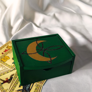 Boîte à bijoux lune et nœud de sorcière