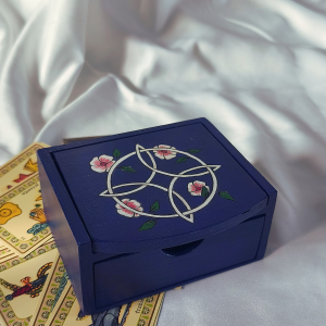 Boîte à bijoux nœud de sorcière et fleurs