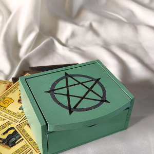 Boîte à bijoux pentacle et runes