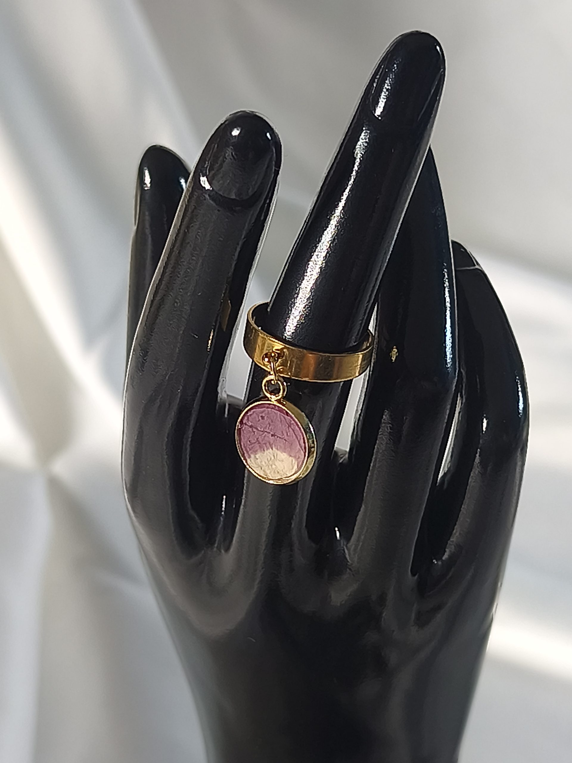 Bague coquelicot réglable