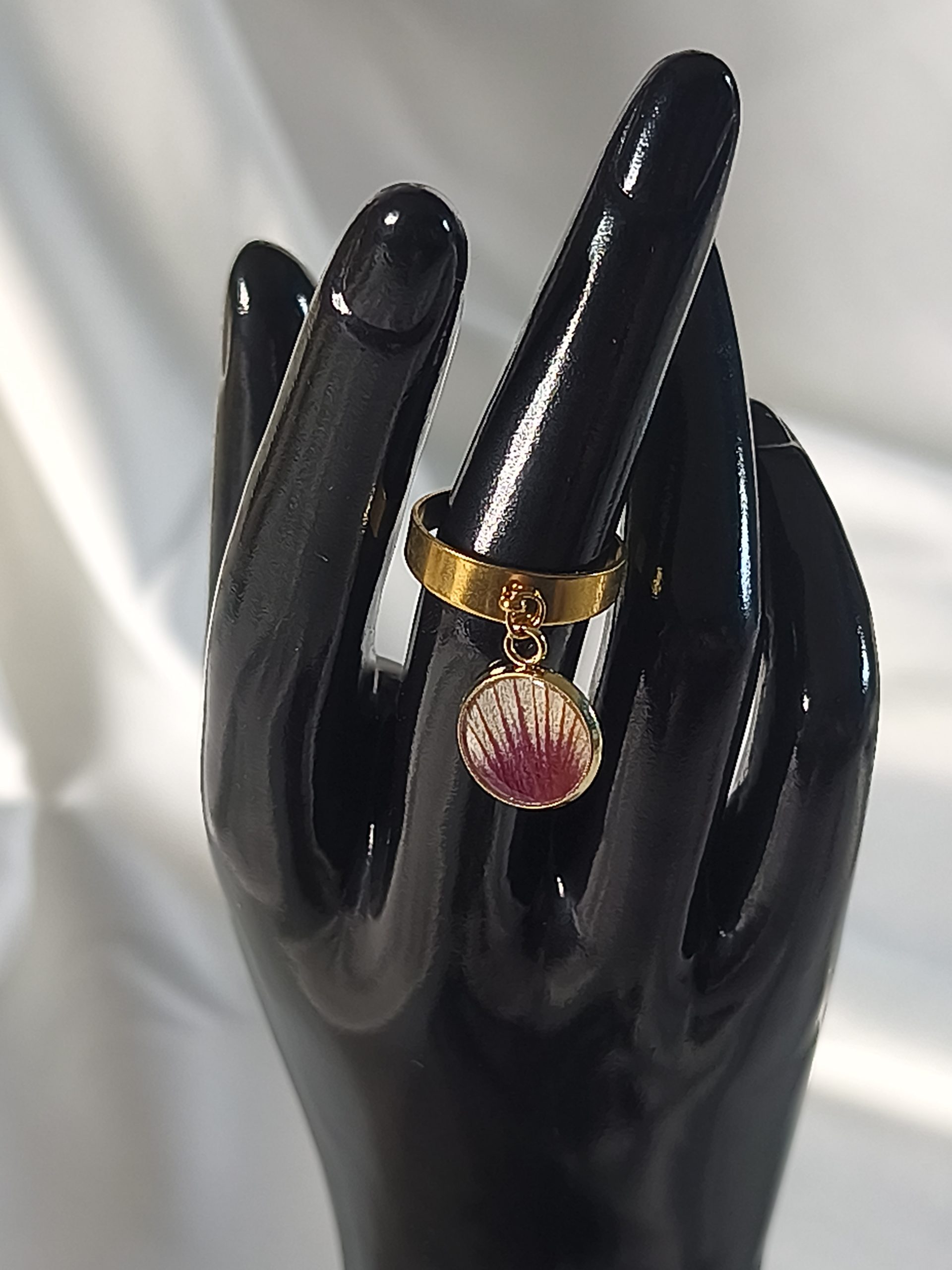 Bague hibiscus réglable