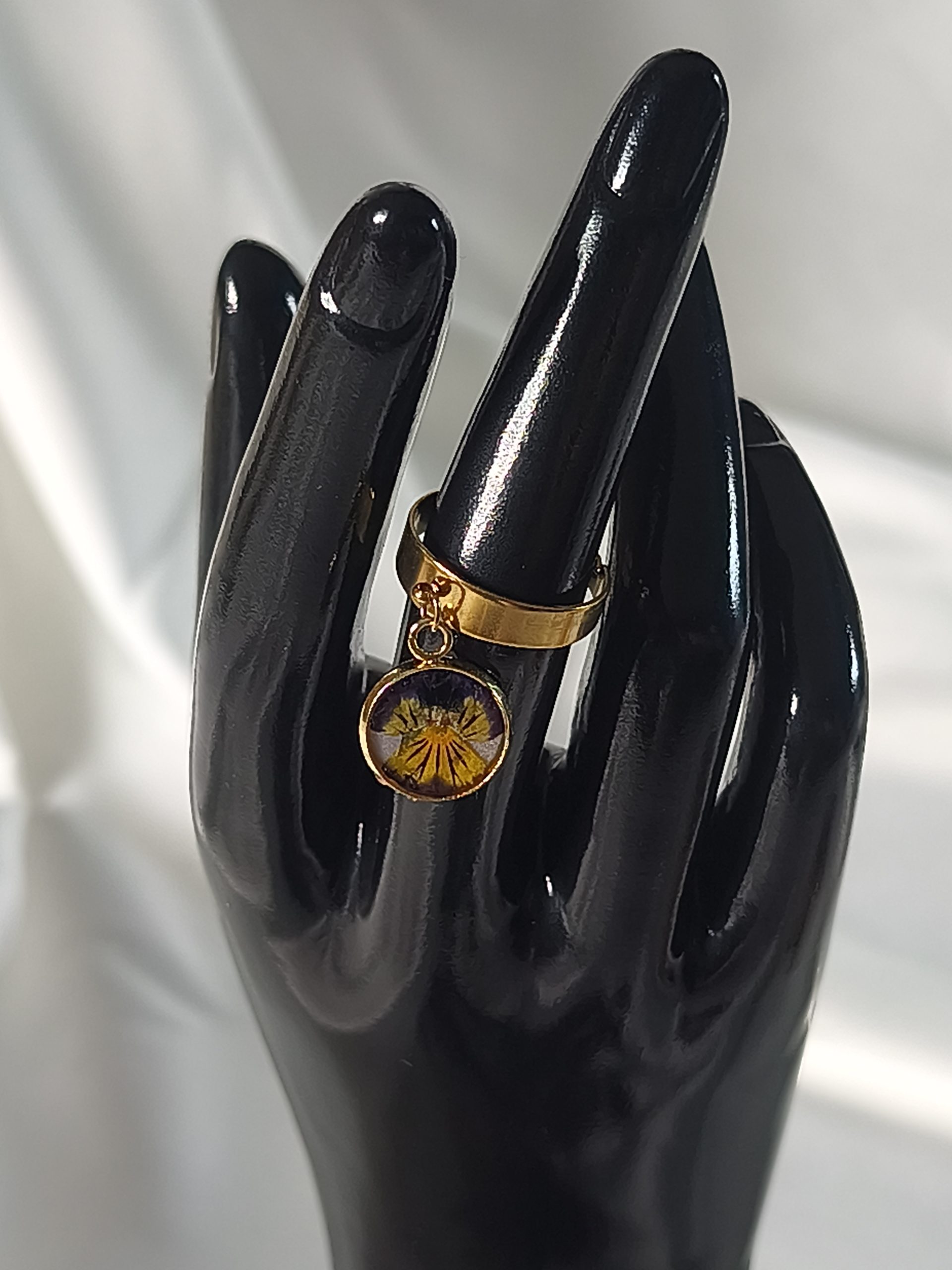 Bague pensée violette réglable