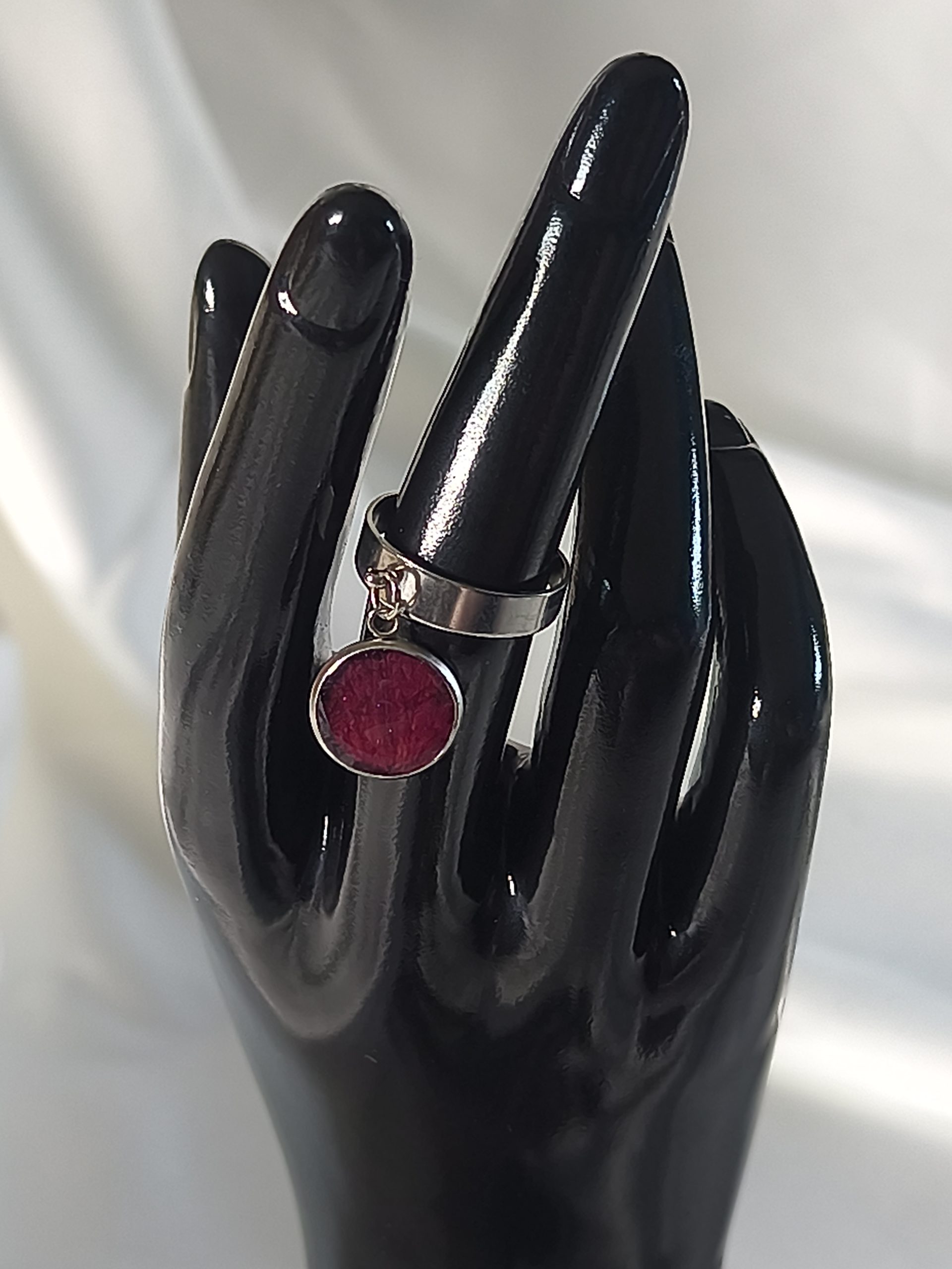 Bague rose réglable