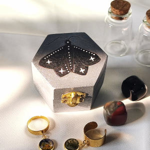Boîte à bijoux papillon de nuit