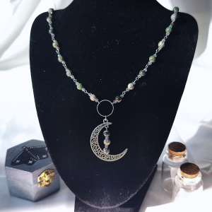 Collier serpentine – finition argentée