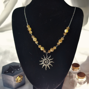 Collier citrine – finition argentée