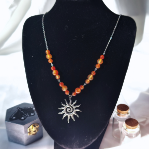 Collier cornaline – finition argentée