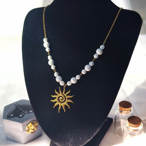Collier howlite – finition dorée