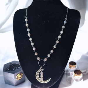 Collier labradorite – finition argentée