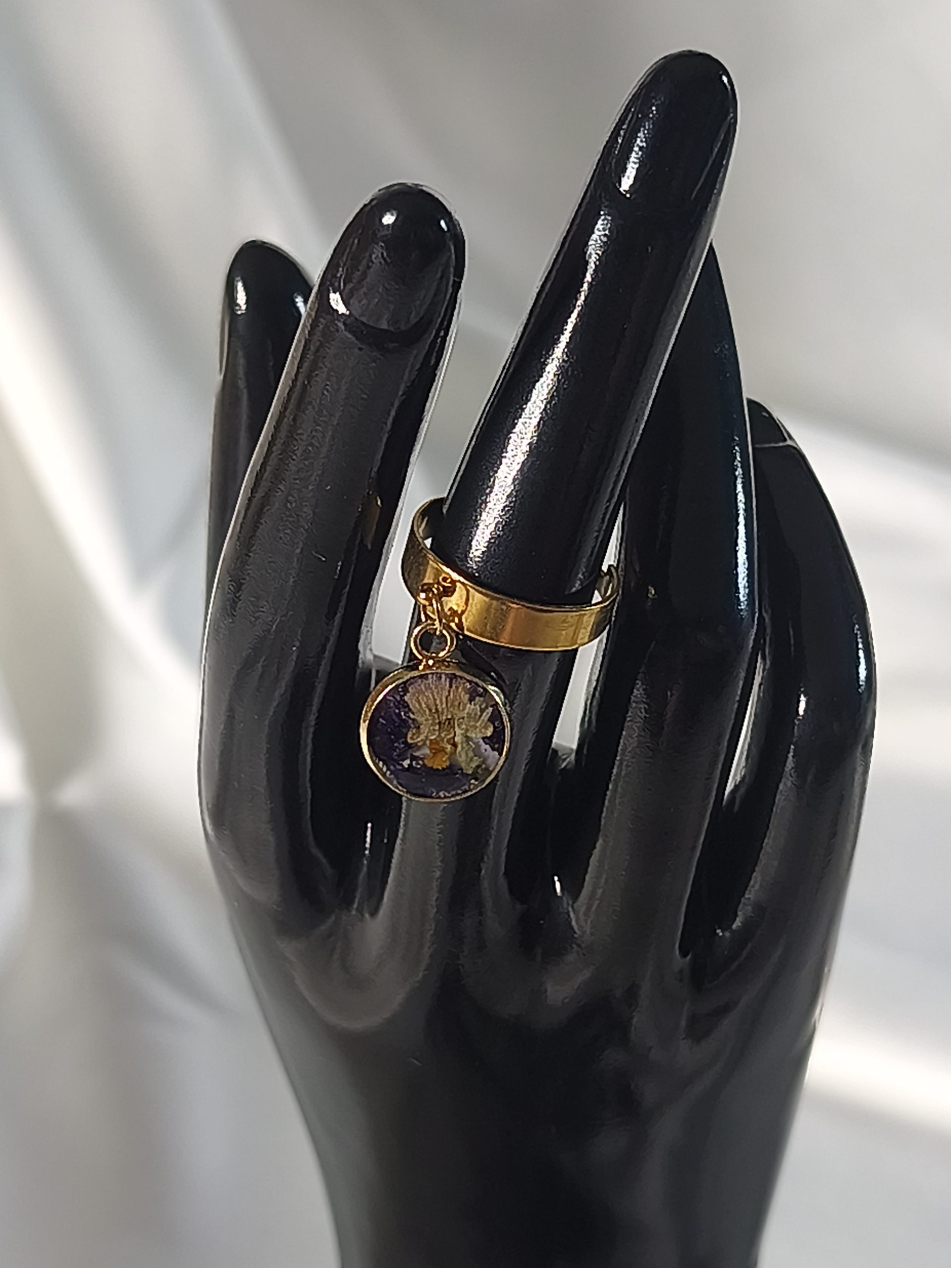 Bague pensée violette réglable