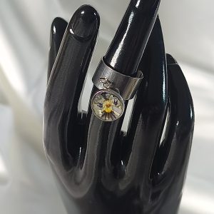 Bague pensée blanche réglable – acier inoxydable