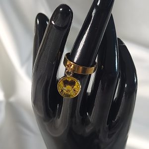 Bague pensée jaune réglable – acier inoxydable