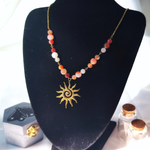 Collier sardonyx – finition dorée